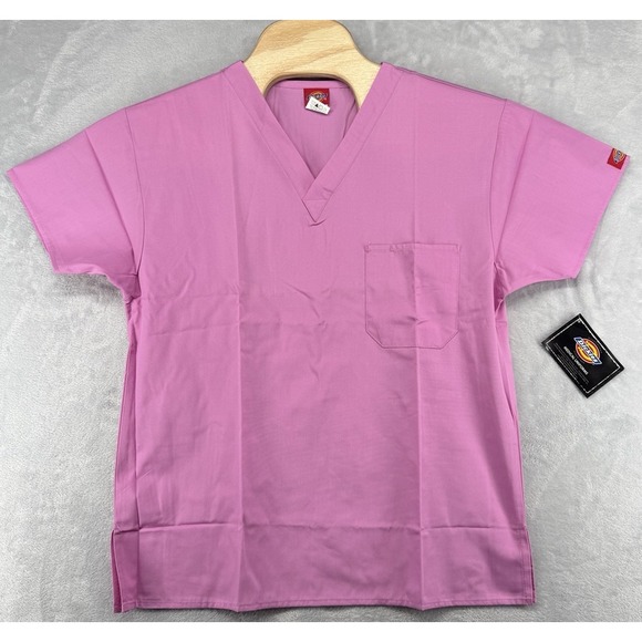 Dickies Medical Nurse Scrub Top Pink Size XS 21x27 NWT‎ - Picture 1 of 6